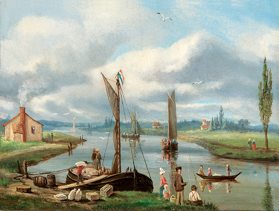 Sailboats and Families by the River<br><i>(Veleros y Familias en el Ro)</i> by Augusto Chartrand