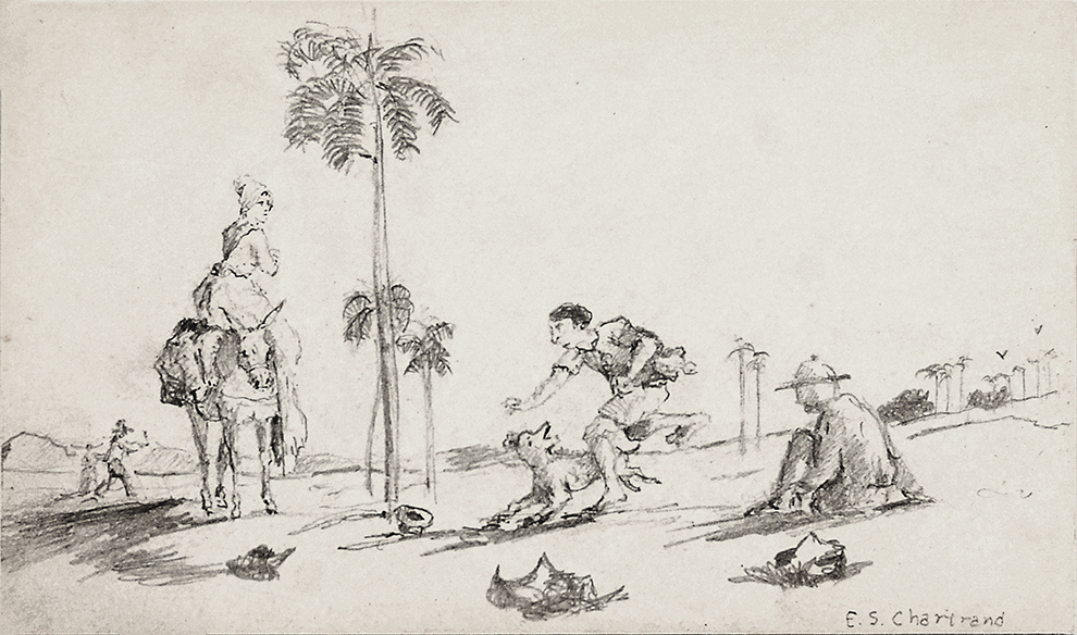 Peasants Playing <br>
<i>(Campesinos Jugando)</i> by Esteban Chartrand