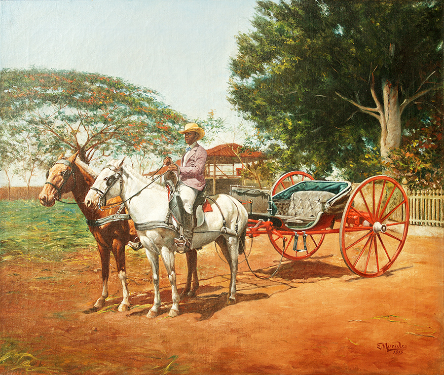 Rider and Stagecoach <br>
<i>(Calesero y Volanta)</i> by Eduardo Morales