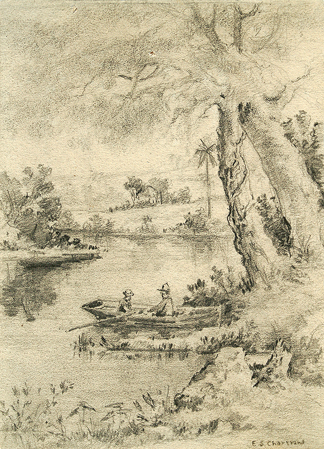 Fishermen in River <br>
<i>(Pescadores en el Ro)</i> by Esteban Chartrand