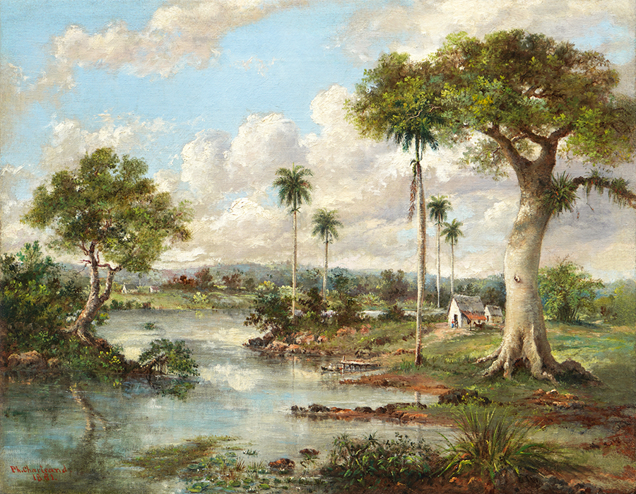 Hut by the River with Ceiba Tree <br><i>(Boho Junto al Ro con Ceiba)</i>  by Philippe Chartrand