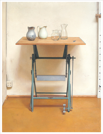 Claudio Bravo<br> Naturaleza Muerta en el Estudio del Artista </br> (<i>Still Life in the Artist's Studio</i>), 1979<br> oil on canvas</br>
78 ¾ x 59 ¼ inches
<br></br>
This painting was exhibited in <i>Latin American Still Life</i>, Boca Raton Museum of Art, Boca Raton, Florida, September 7 - November 27, 2005, and illustrated in the corresponding catalog, page 34.