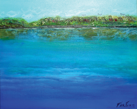 Flora Fong<br> Zona Costera</br> (<i>Coastal Zone</i>), 1998 <br> oil on canvas </br> 31 ⅞ x 39 ⅜ inches