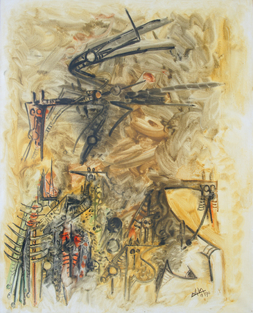 <b>Wifredo Lam</b><br>
Femme Énigmatique<br>
(<i>Enigmatic Woman</i>), 1970<br>
oil on canvas<br>
63 x 51 inches<br>
</br>
This painting was exhibited in <i>Wifredo Lam</i>, Galerie Maeght Lelong, 1987, Zurich, Germany, and illustrated in the corresponding exhibition catalog, no. 9.
<br></br>
Also exhibited in <i>Wifredo Lam, óleos, pasteles y aguafuertes</i>, Galería Der Brücke, Buenos Aires, Argentina, and illustrated in the corresponding exhibition catalog, page 12.
<br></br>
This painting is illustrated in <i>Wifredo Lam: Catalogue Raisonné of the Painted Work, Volume II, 1961-1982</i>, Acatos, Project Director: Eskil Lam, page 331, No. 70-34.<br></br>
This painting is illustrated in the catalogue, <i>Important Cuban Artworks, Volume Ten</i>, Page 63
<br></br>
This painting is accompanied by a photo-certificate of authenticity signed by Lou Laurin Lam, dated January 22, 1992, No. 92-04.