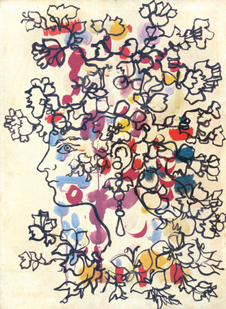 René Portocarrero <br>
Retrato de Flora<br>
(<i>Portrait of Flora</i>), 1970<br>
gouache on heavy paper <br>
laid down on board<br>
27 ¾ x 20 ¾ inches<br></br>
“Women, like the city, have been an obsessive subject matter in Portocarrero’s painting… Toward the beginning of the 1970’s, Portocarrero returns to the theme in a novel fashion, as a result of a strict discipline he had been developing in his human figures. The women are now facing forward. Their large, wide-open eyes are like their center of gravity. All reference to the exterior world is eluded. Monumental, divested of all ornamentation, they are reduced to an elemental structure: the ample base of the torso, the fine line of the neck, the oval of the face. They are contemporary women, aristocratic and refined, that the artist has seen in passing.”
<br></br>
Graziella Pogolotti and Ramón Vázquez Díaz, <i>René Portocarrero</i>, Editorial, Henschel, Berlin, 1987.