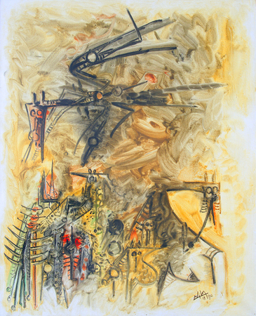 Wifredo Lam<br>Untitled, Femme Énigmatique<br>(<i>Enigmatic Woman</i>), 1970<br>oil on canvas<br>63 x 51 inches</br><br>This painting was exhibited in <i>Wifredo Lam</i>, Galerie Maeght Lelong, 1987, Zurich, Germany, and illustrated in the corresponding exhibition catalog, no. 9.</br><br>Also exhibited in<i> Wifredo Lam, óleos, pasteles y aguafuertes</i>, Galería Der Brücke, Buenos Aires, Argentina, and illustrated in the corresponding exhibition catalog, page 12.</br><br>This painting is illustrated in <i>Wifredo Lam: Catalogue Raisonné of the Painted Work, Volume II, 1961-1982</i>, Acatos, Project Director: Eskil Lam, page 331, No. 70-34.</br><br>This painting is accompanied by a photo-certificate of authenticity signed by Lou Laurin Lam, dated January 22, 1992, No. 92-04.