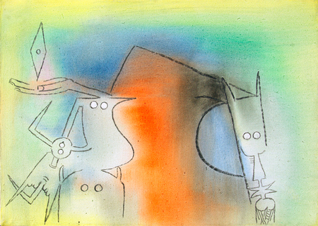 Wifredo Lam<br>Pájaro con Figuras<br>(<i>Bird with Figures</i>), 1972<br>oil on canvas<br>19 1/2 x 27 1/2 inches<br></br>This painting is illustrated in <i>Wifredo Lam: Catalogue Raisonné of the Painted Work, Volume II, 1961-1980</i>,Acatos, Project Director: Eskil Lam, 2002, page 380, no. 72.128.<br></br>Also illustrated in, “Sei Opere di Lam”, Notizie d’Arte, Milano, Italy, June-July, 1974.