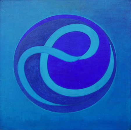 Luis Martínez Pedro<br>Aguas Territoriales<br>(<i>Territorial Waters</i>), 1967<br>oil on wood<br>16 1/2 x 16 inches<br></br>This painting is signed, dated 1967 and dedicated “Para Manila y Harold con cariños”, on the back.</br>Provenance: Harold Gramatges Collection, Havana, Cuba.