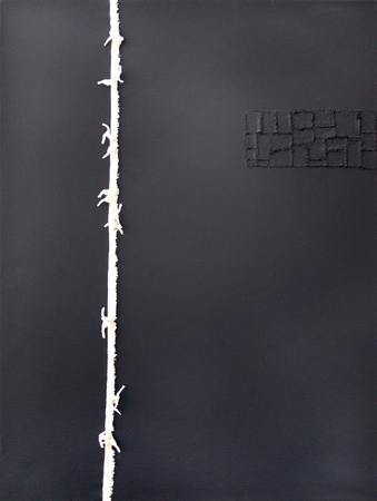JUAN ROBERTO DIAGO<br>
From the series: The Skin that Speaks No.I<br>	
(<i>De la Serie: La Piel que Habla No. I</i>), 2014<br>
mixed media on canvas<br>
31 1/2 x 23 5/8 inches



