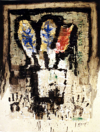 JUAN ROBERTO DIAGO<br>
I Live Here<br>	
(<i>Yo Vivo Aqu</i>), 2002<br>
mixed media on canvas<br>
51 x 39 inches



